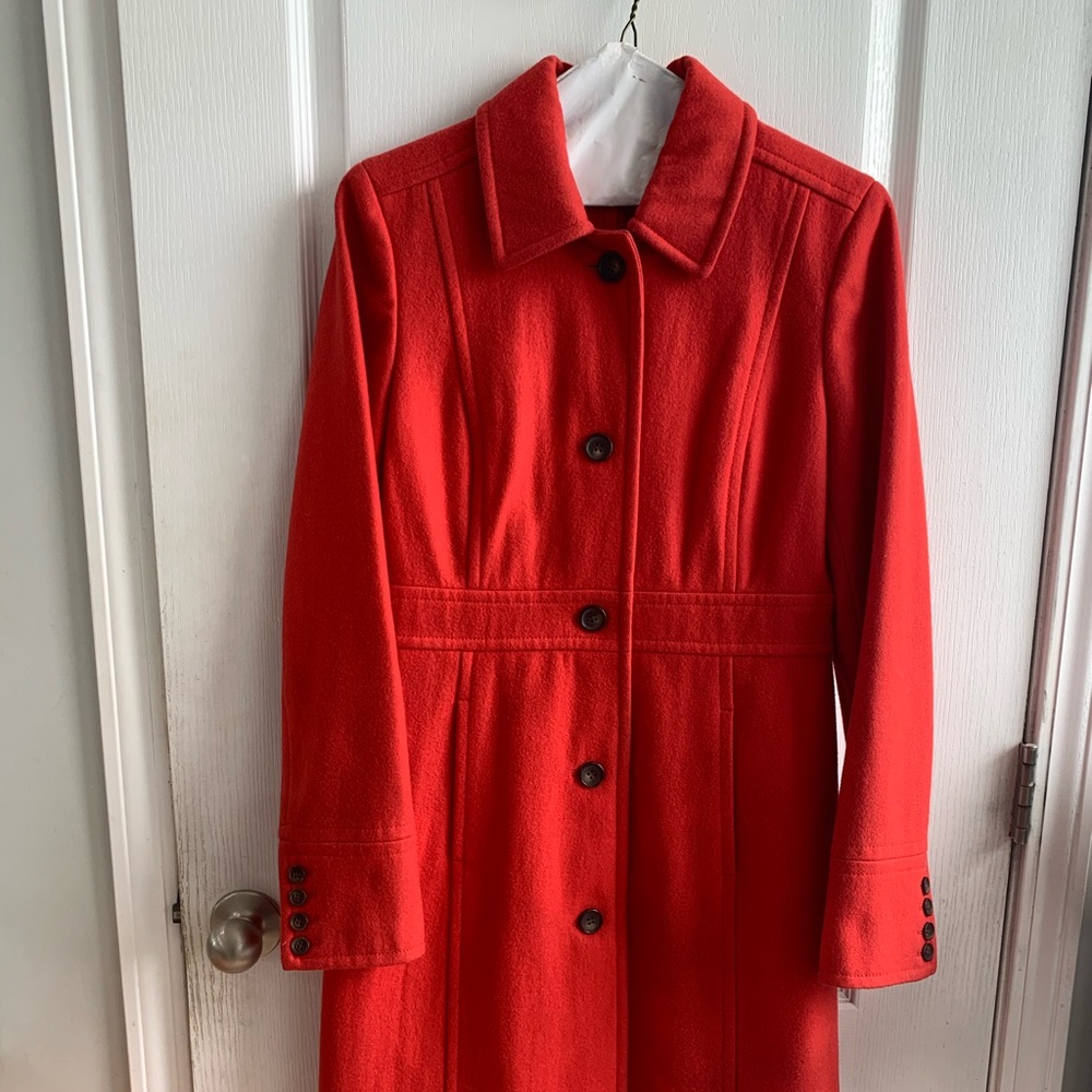 J Crew Lady Day Coat, orange, size 8
